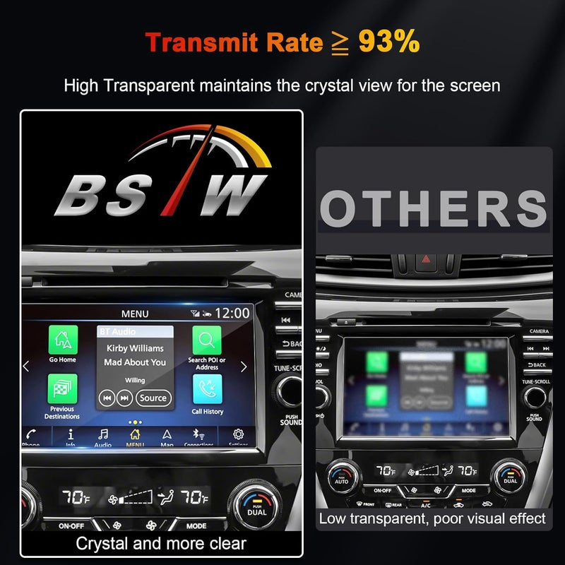BSTW for 2024 Nissan Murano Screen Protector for 2024 Murano 8-in for 2024 Nissan Murano Accessories 9H Anti-Scratch Tempered Glass Protective Film - Image 5